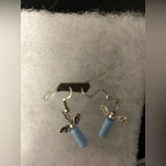 Vintage .925 angel candle earrings nwt purple candle with gothic style heaven👼 - Picture 5 of 5